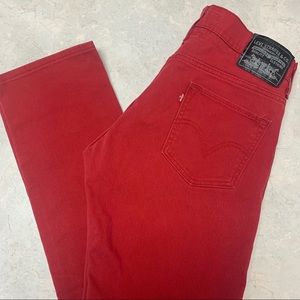LEVI’S MEN’S Red Skinny Jeans 511 size 34/32